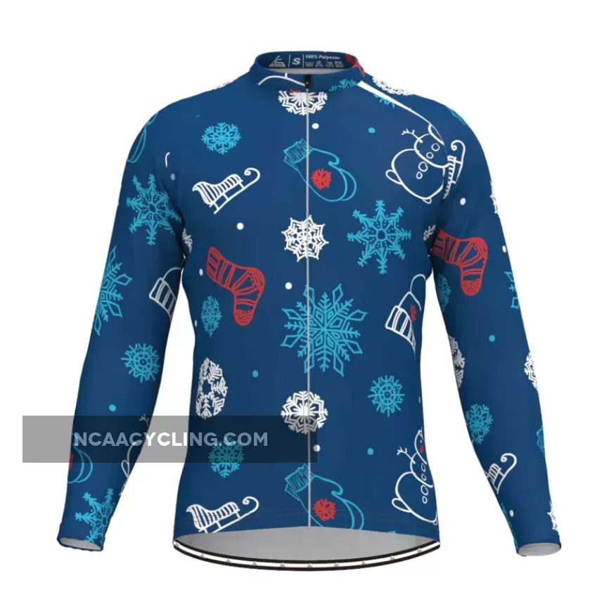 Christmas Snowflake Socks Long Sleeve Cycling Jersey
