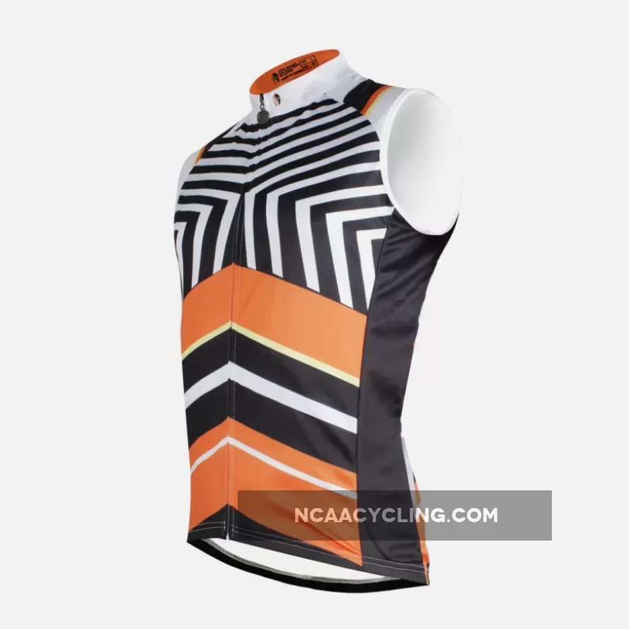 Stripy Orange Men's Cycling Sleeveless Bike Jersey T-shirt Summer Spring Road Bike Wear Mountain Bike MTB Clothes Sports Apparel Top NO.W 673