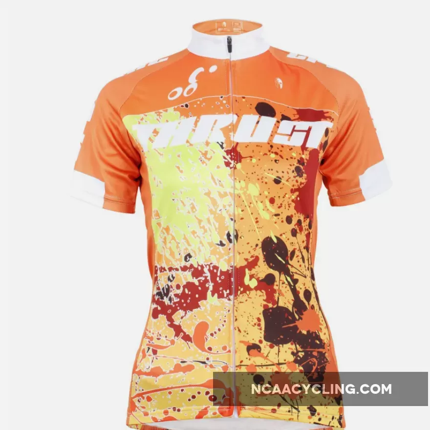Ilpaladino TRUST Orange Women's Cycling Jersey Short Sleeve Bicycling Pro Cycle Clothing Racing Apparel Outdoor Sports Leisure Biking T-shirt Breathable Summer Clothes NO.587
