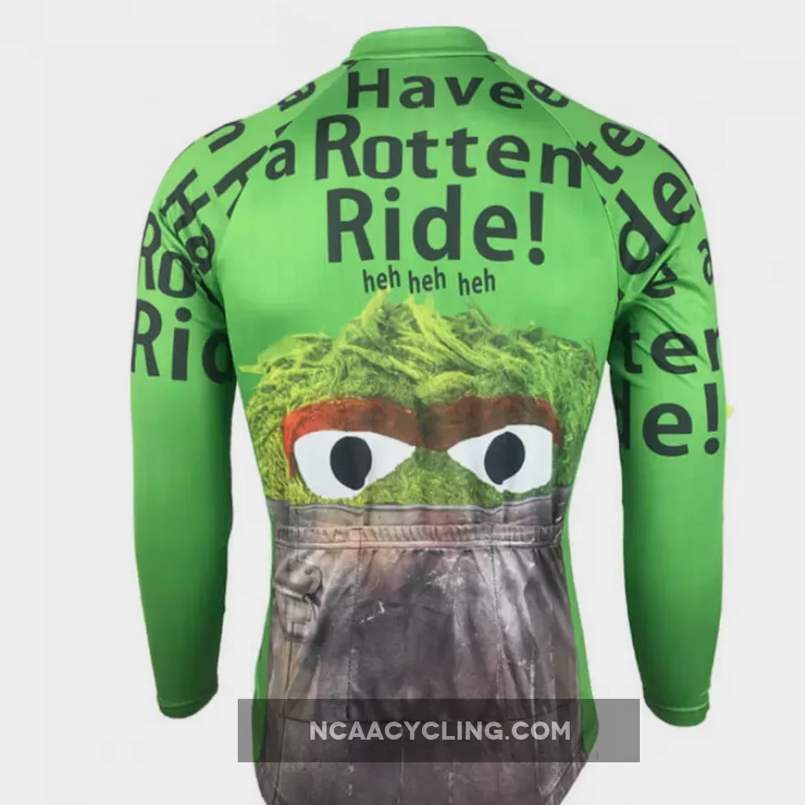 Oscar The Grouch Sesame Street Long Sleeve Men's Cycling Jersey
