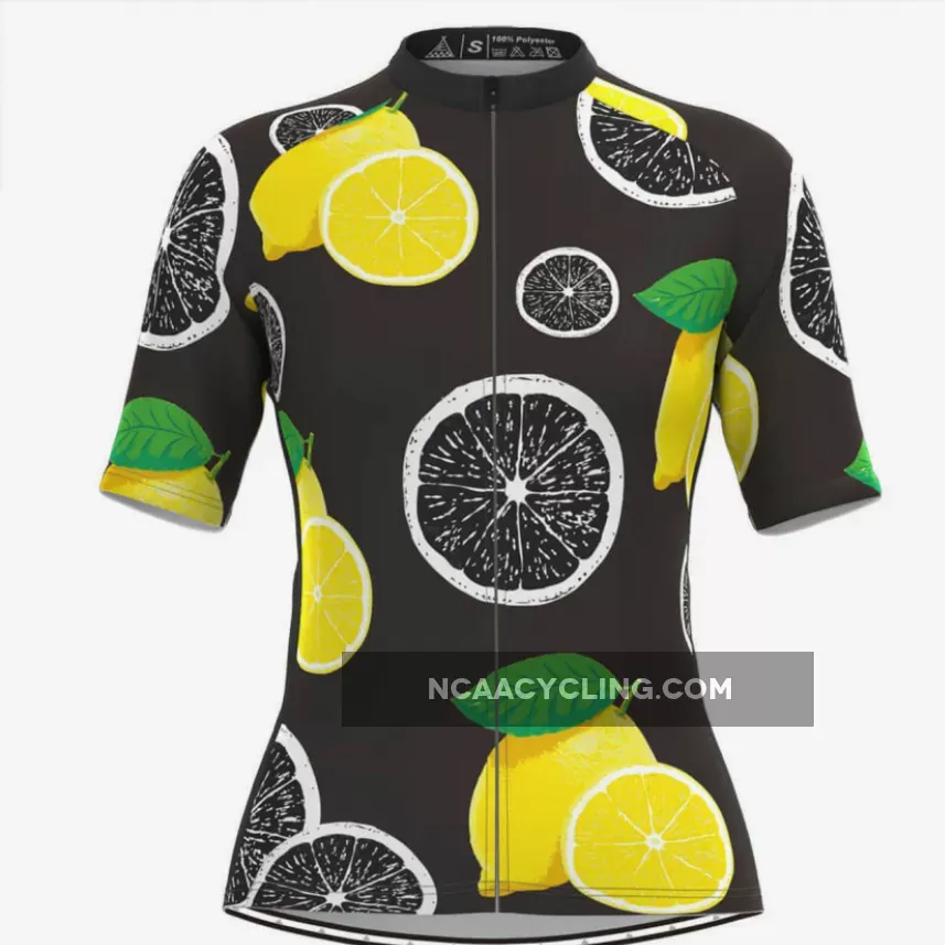 Women's Fruit Print Cycling Jersey - Lemon Online