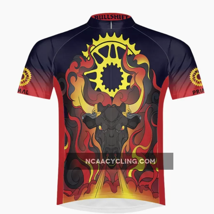 Primal Wear Bull Shift men's Sport Cut Full Zip Short Sleeve Cycling Jersey #Shiftmen