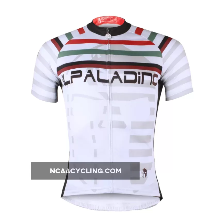 Ilpaladino Multi-Strip White Men's Breathable Short-Sleeve Cycling Jersey Bicycling Shirts Summer Quick Dry Sport Wear NO.704