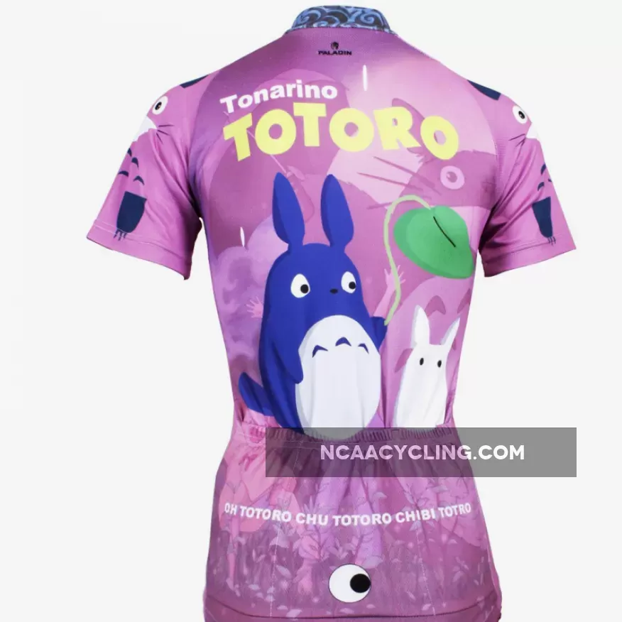 Animated Film Cartoon Character My Neighbor Totoro Day Umbrella Purple Breathable Cycling Jersey Women's Short-Sleeve Sport Bicycling Shirts Summer Quick Dry Sportswear Chinchilla NO.519