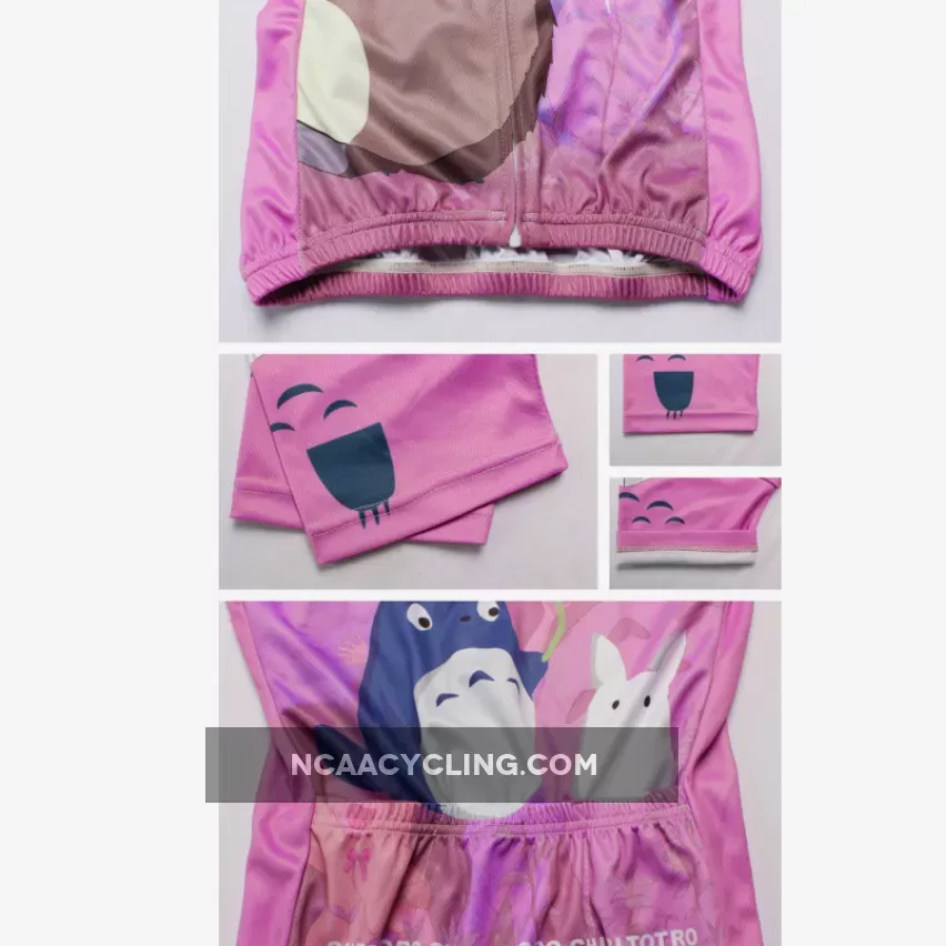 Animated Film Cartoon Character My Neighbor Totoro Day Umbrella Purple Breathable Cycling Jersey Women's Short-Sleeve Sport Bicycling Shirts Summer Quick Dry Sportswear Chinchilla NO.519
