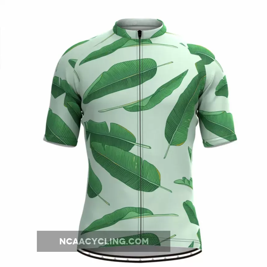 Men's Banana Leaf Print Hawaiian Cycling Jersey Outlet