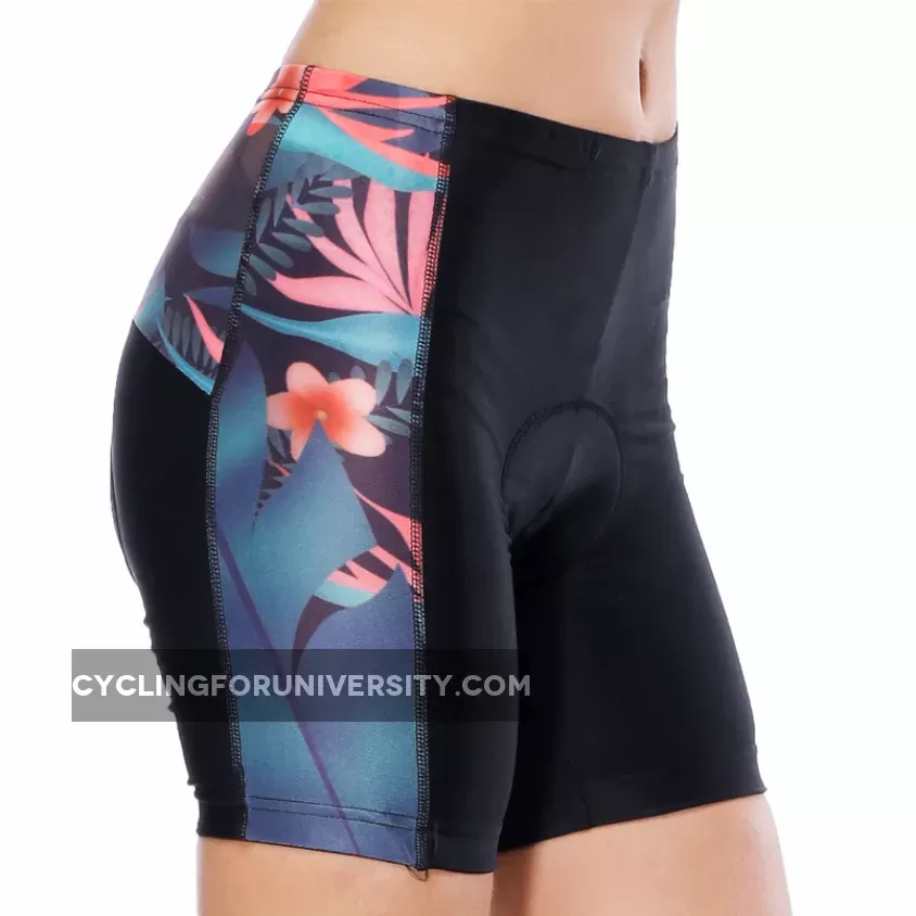 Elegance Tropical Plant Flower Womans Spinning Cycling Padded Bike Shorts UPF 50+ Spandex Clothing and Riding Gear Summer Pant Road Bike Wear Mountain Bike MTB Clothes Sports Apparel Quick dry Breathable NO. 791