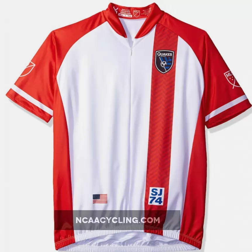 MLS San Jose Earthquakes Short Sleeve Cycling Jerseys White/Red