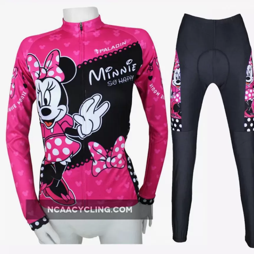 Mickey Mouse's Girlfriend Minnie Pretty Woman's Short-sleeve Cycling Suit Lovely Team Jacket Sweet T-shirt Summer Suit Spring Autumn Clothes Sportswear Leisure Biking Shirt Cartoon World NO.096