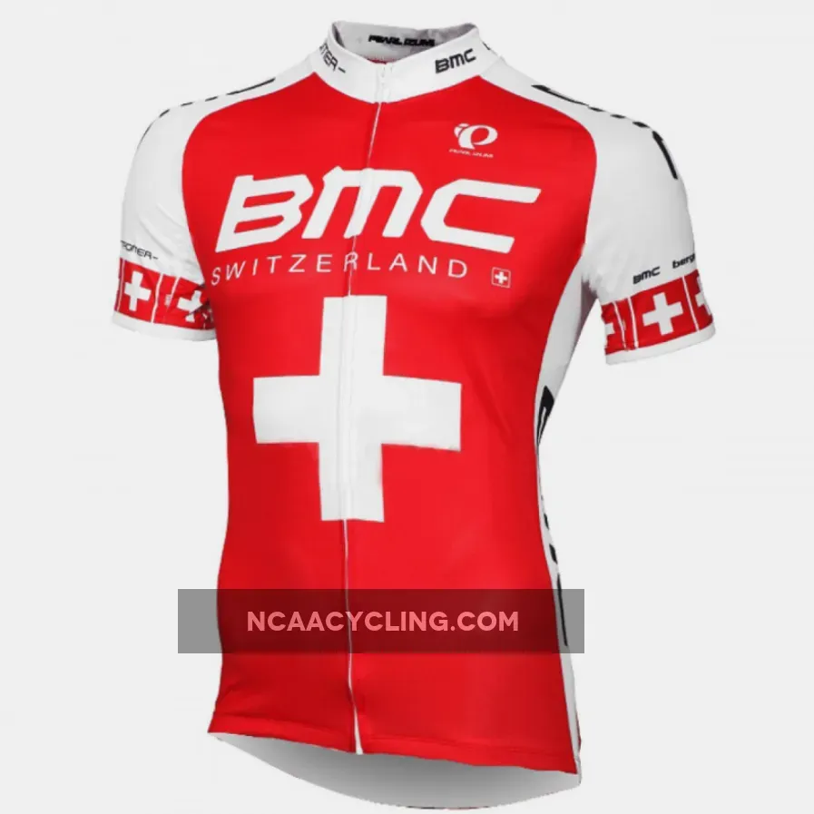 2013-2014 BMC RACING TEAM Proline Short Sleeve cycling Jersey Swiss Champion