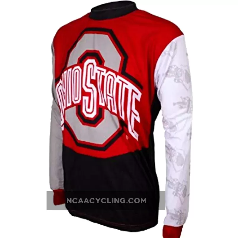 NCAA OSU The Ohio State University Buckeyes Mountain Long Sleeve Bike MTB Cycling Jerseys