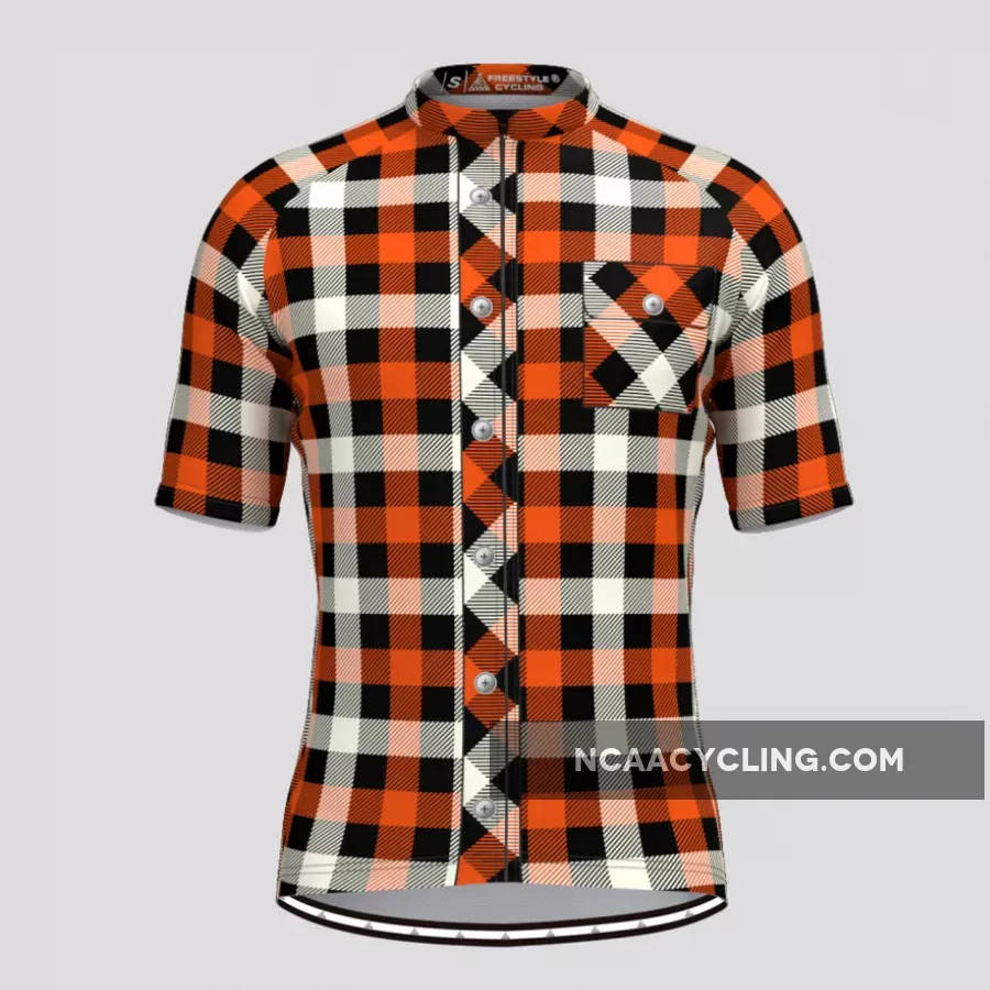 Plaid Checkered Shirt V4 Men's Cycling Jersey Brand New