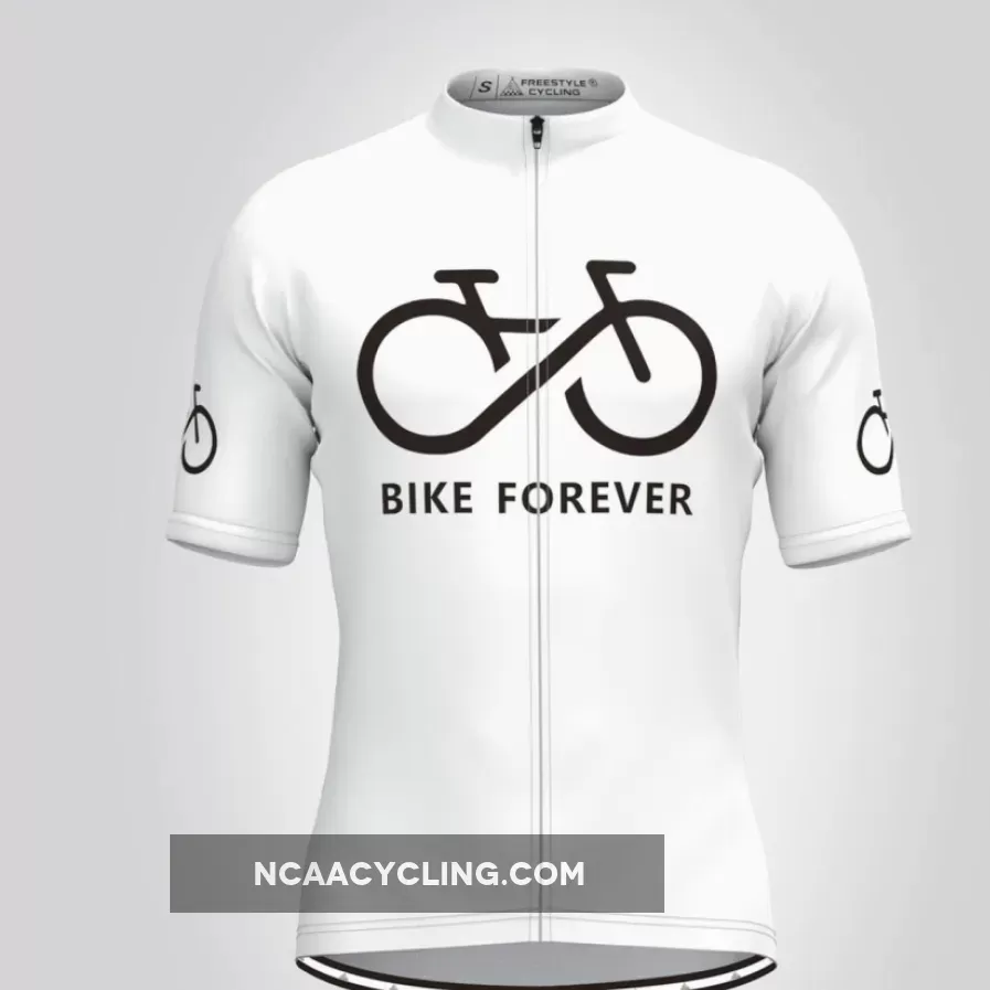 Bike Forever Men's Cycling Jersey-White Restock