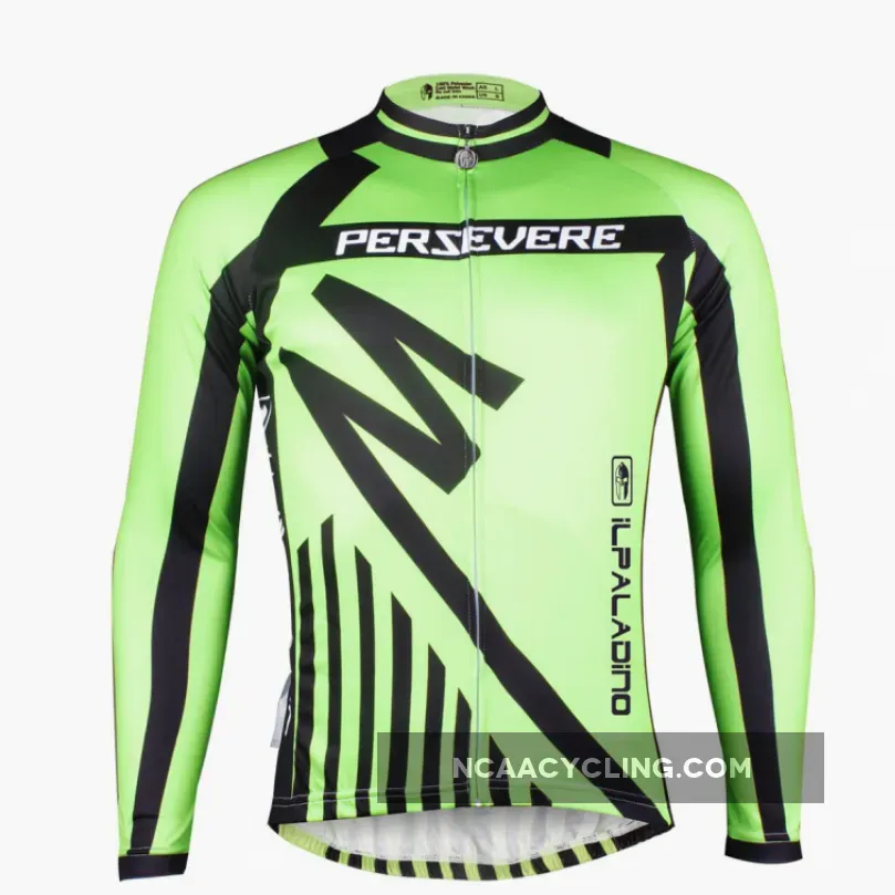 ILPALADINO Men's Green Long Sleeves Cycling Jersey Spring Autumn Exercise Bicycling Pro Cycle Clothing Racing Apparel Outdoor Sports Leisure Biking Shirts NO.731