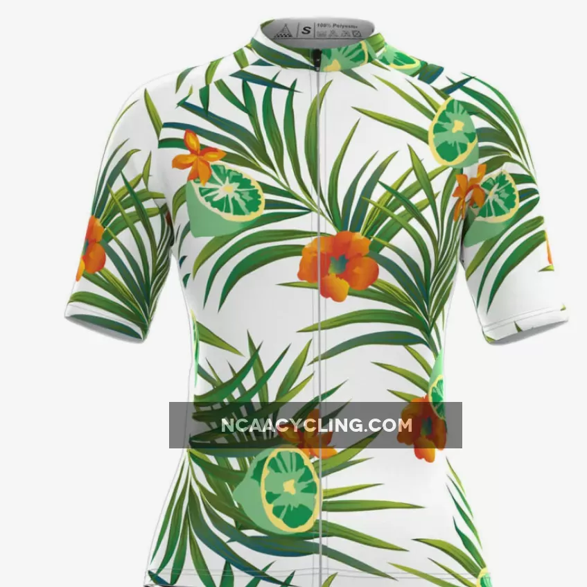 Women's Fruit Print Aloha Hawaiian Jersey Lemon