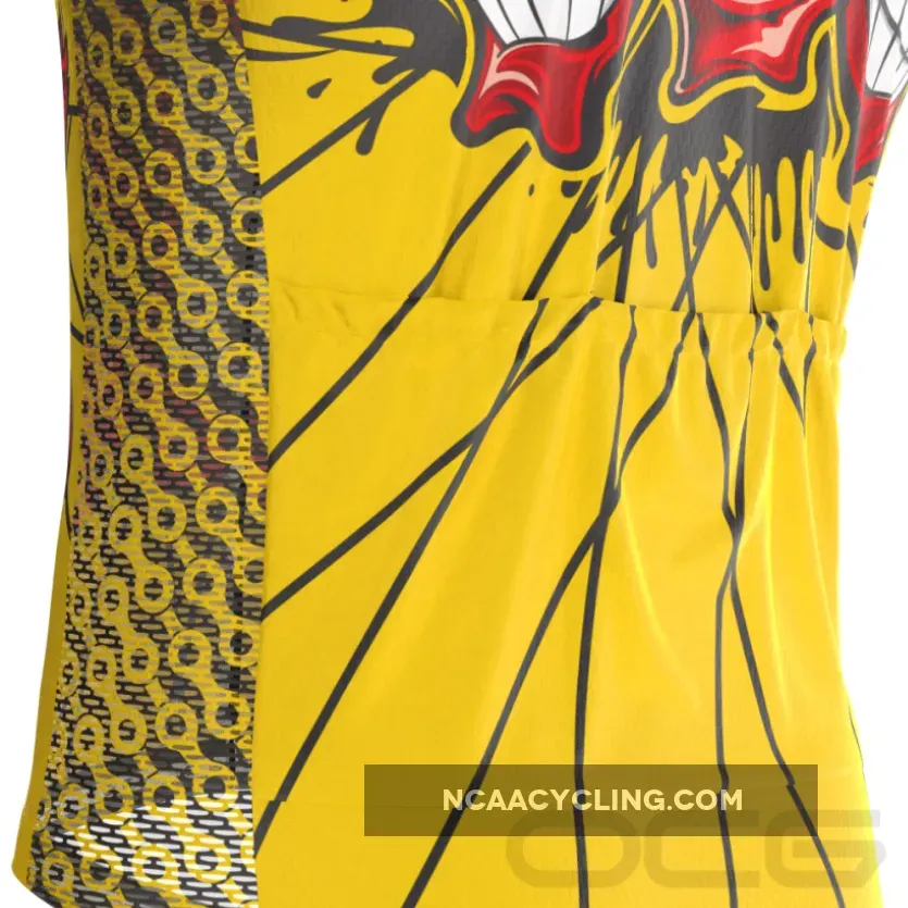 Men's Flaming Red Skull Short Sleeve Cycling Kit