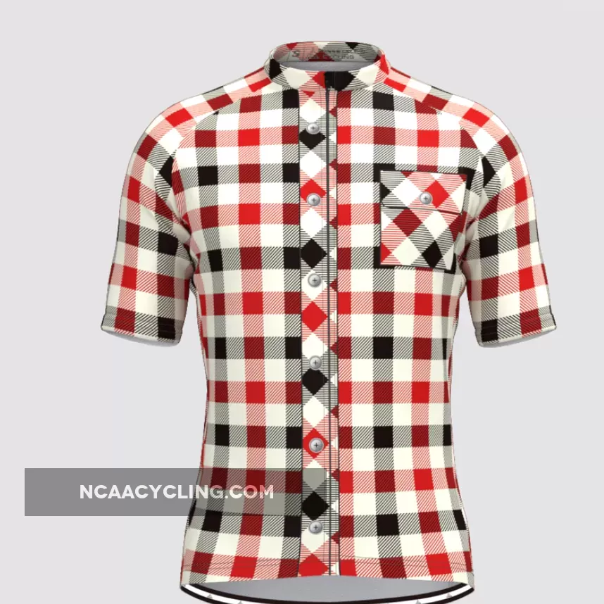 Plaid Checkered Shirt V6 Men's Cycling Jersey Restock