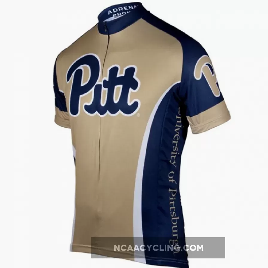 Adrenaline Promo University of Pittsburgh Pitt College 3/4 zip Men's Cycling Jersey, Pitt Cycling Jersey PITT-MED