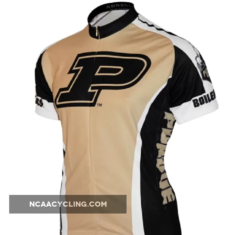 Purdue University Boilermakers 3/4 zip Men's Short Sleeve Cycling Jersey, Purdue Cycling Jersey PURDUE-MED