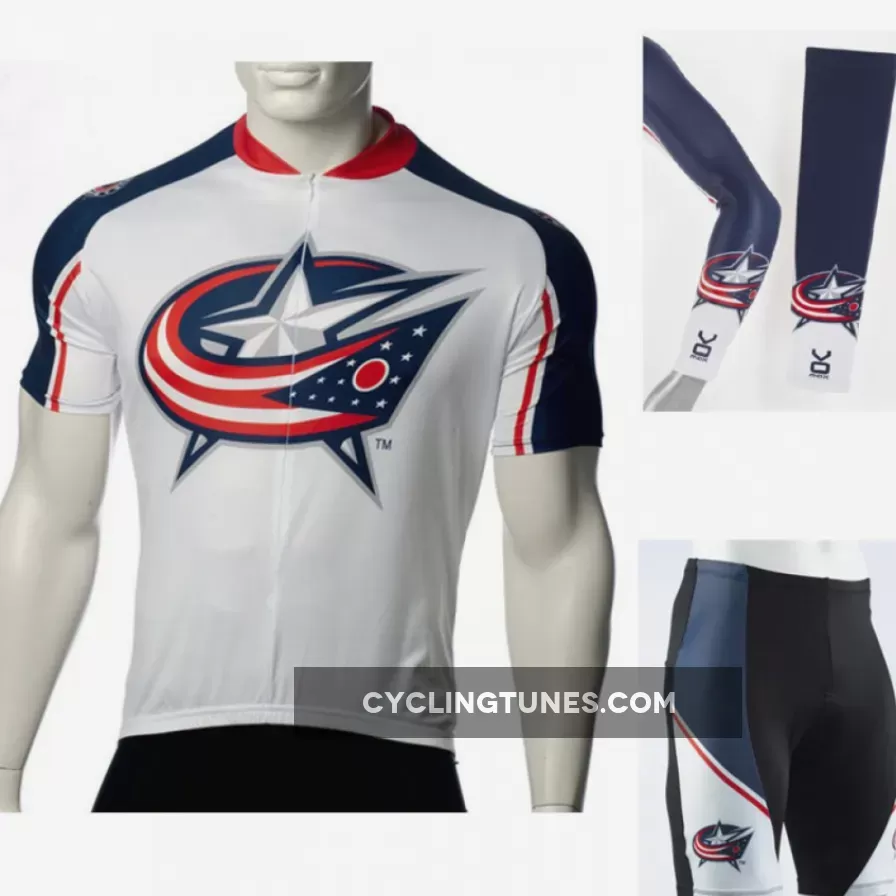NHL Columbus Blue Jacket Cycling Jerseys Bib Shorts Arm Warmers