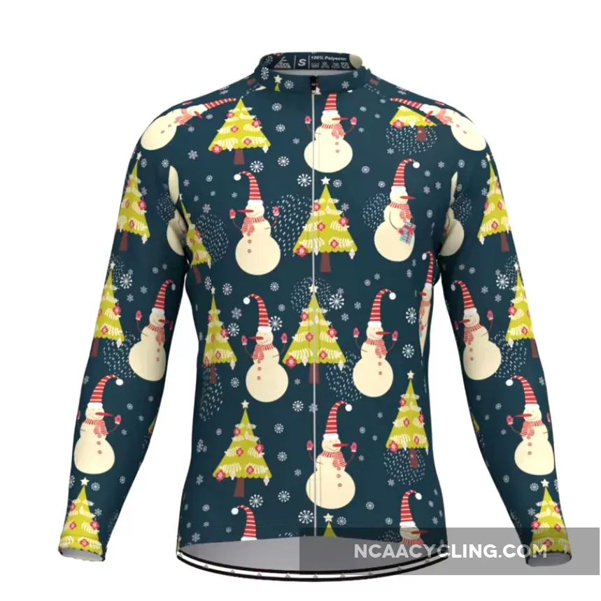 Snowman Merry Christmas Long Sleeve Cycling Jersey Online
