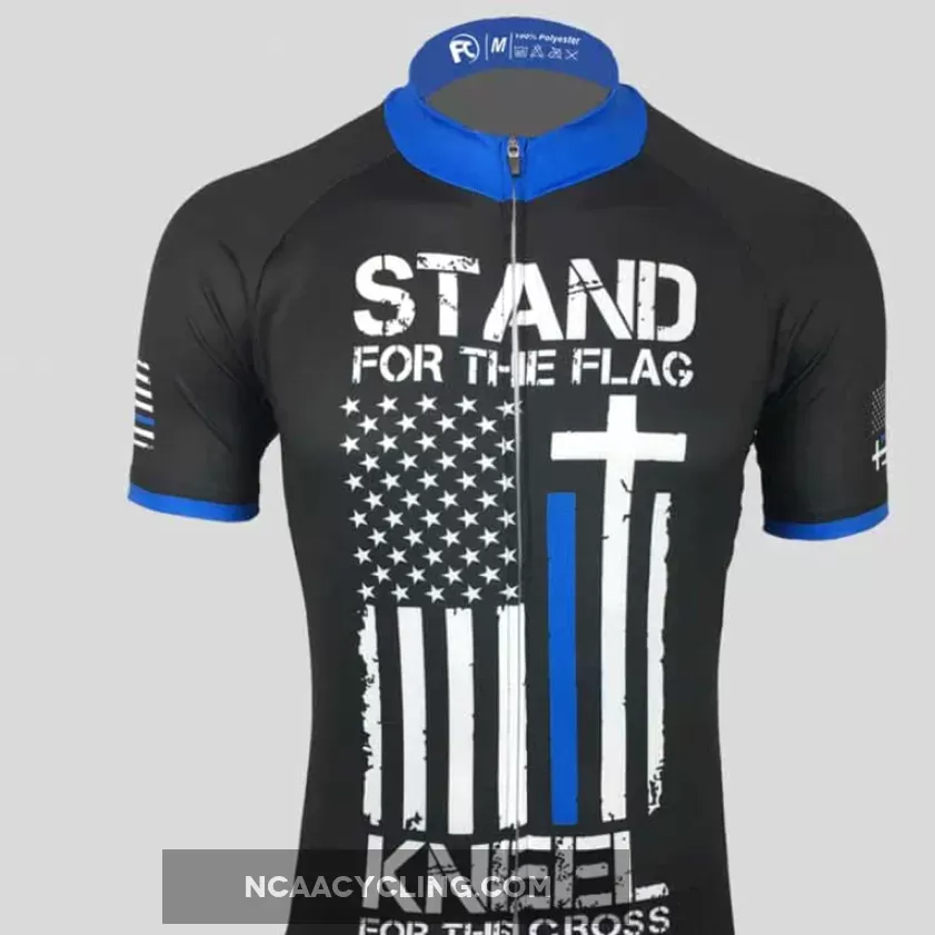Kneel For The Cross Blue Flag Cycling Jersey Online