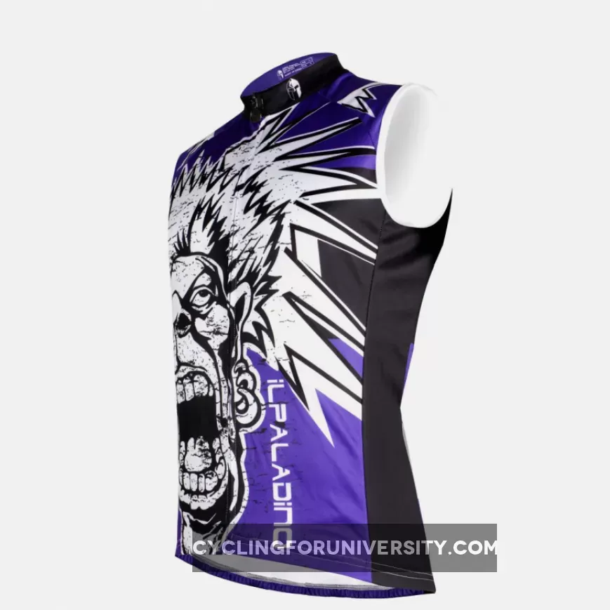 Angry Bellow Crazy Purple Men's Cycling Sleeveless Bike Jersey T-shirt Summer Spring Road Bike Wear Mountain Bike MTB Clothes Sports Apparel Top NO.W 669
