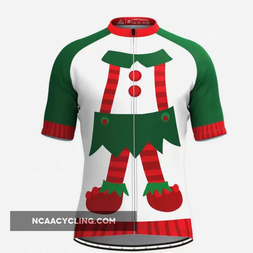 Ugly Christmas Sweater Elf Cycling Jersey White Online