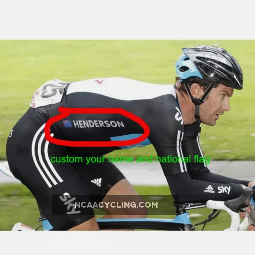 CUSTOM 2011 TEAM SKY CYCLING JERSEY WITH YOUR NAME AND NATIONAL FLAG