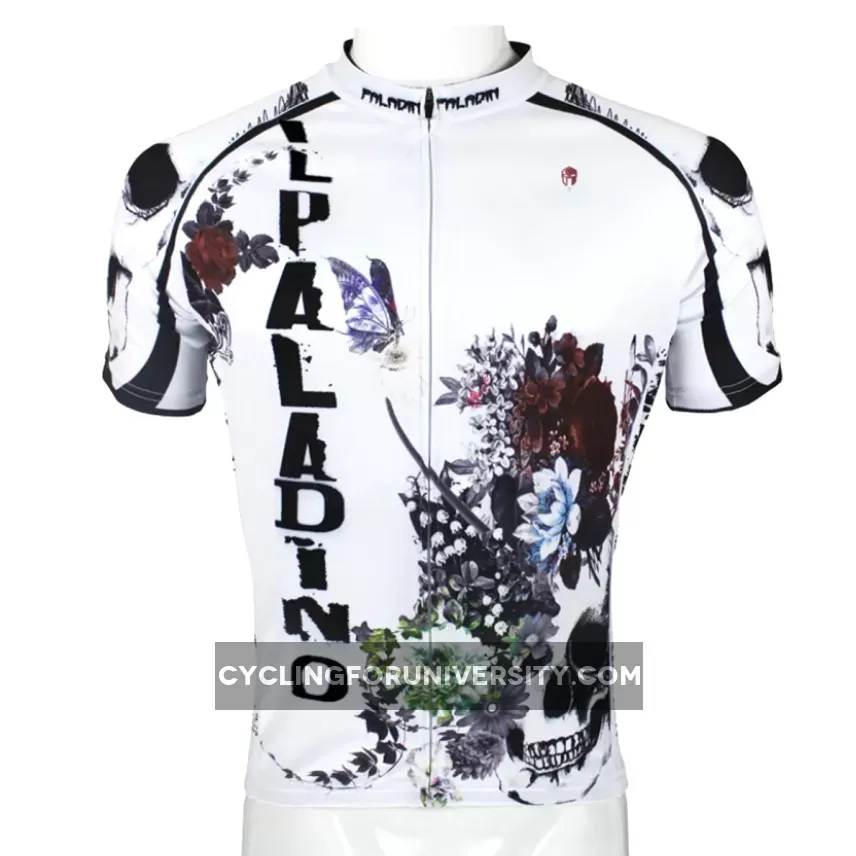 Skull Men's Summer Cycling Short Jersey Flower Blossom T-shirt 091