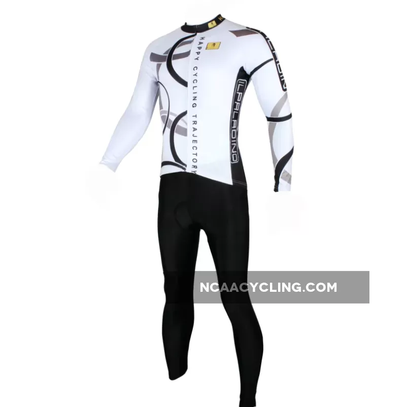 Popular Men's White Hidden-Zipper Long-sleeve Cycling Jersey with patterns for Outdoor Sport Leisure Sport Breathable and Quick Dry Fall Autumn Bike Shirt Bicycle clothing 205 (velvet)