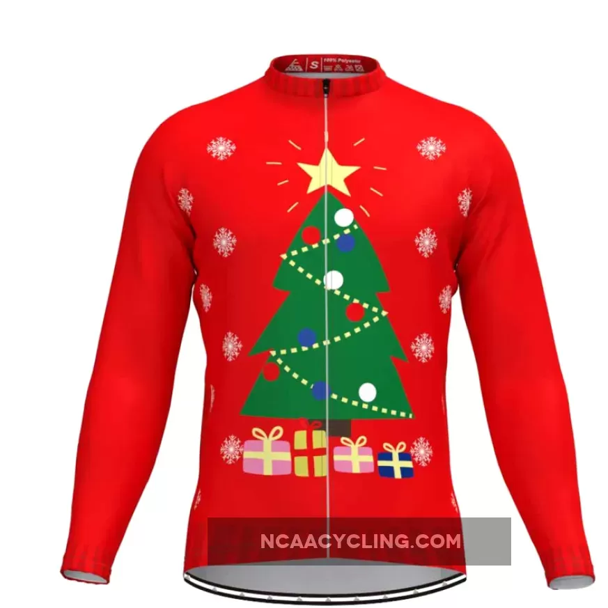 Ugly Christmas Sweater Tree Gift Box LS Cycling Jersey