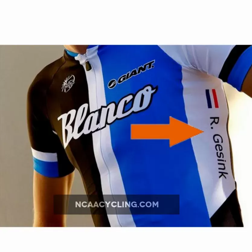 CUSTOM BLANCO CYCLING JERSEY WITH YOUR NAME AND NATIONAL FLAG