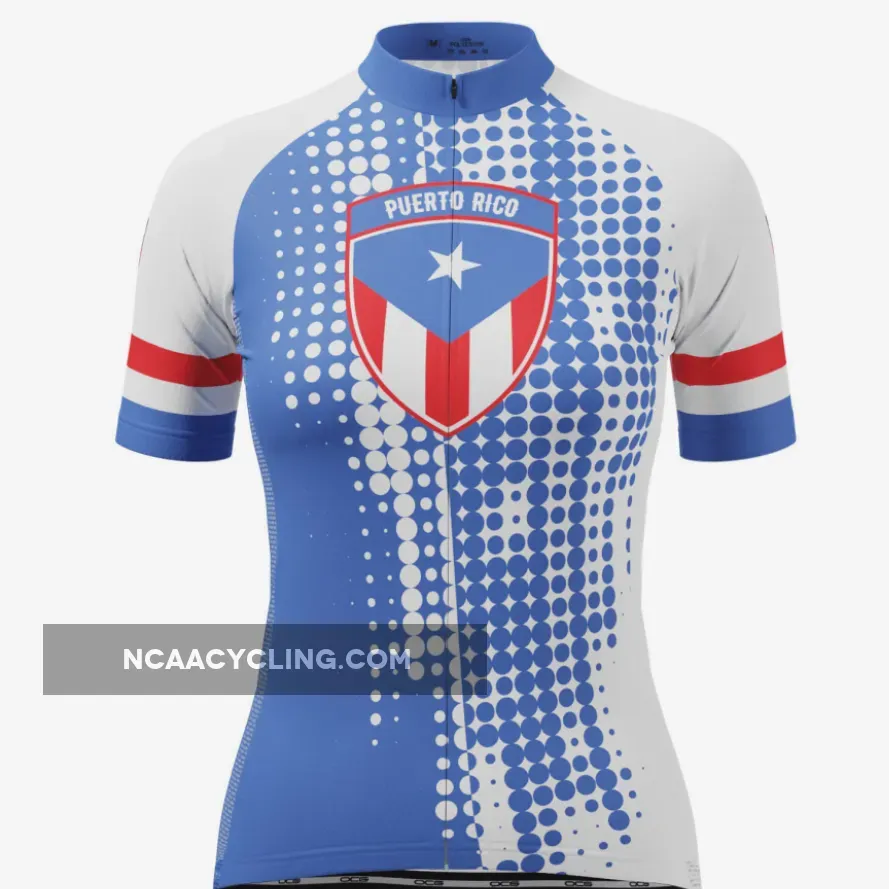 Women's Puerto Rico Flag Short Sleeve Cycling Jersey Puerto Rico Cycling Jersey