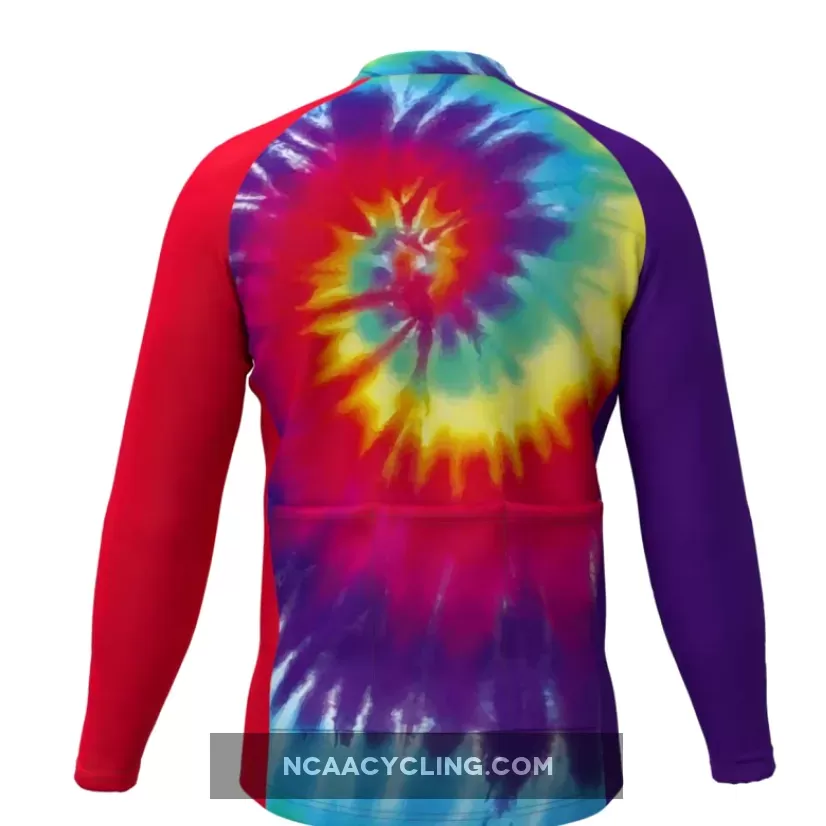 Tie Dye Rainbow Men's Long Sleeve Cycling Jersey To Buy