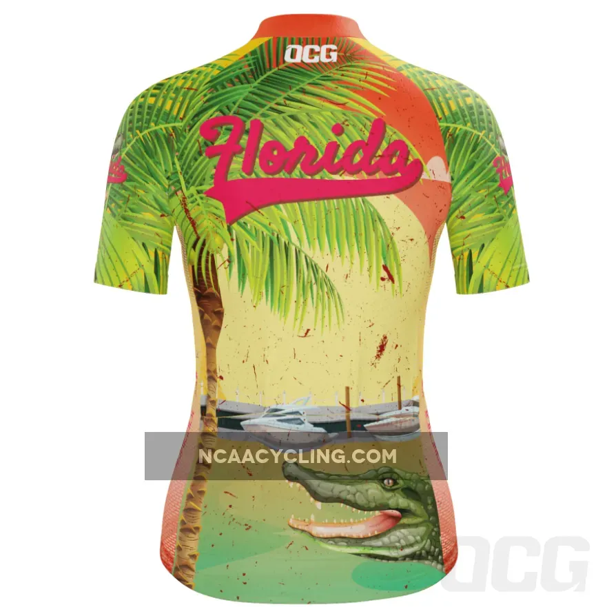 Women's Florida US State Short Sleeve Cycling Jersey #Biking Shirts Women's