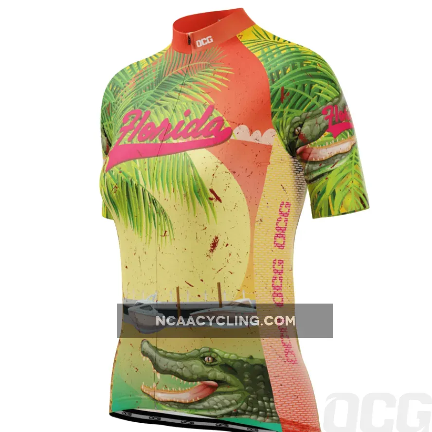 Women's Florida US State Short Sleeve Cycling Jersey #Biking Shirts Women's