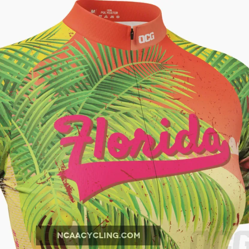 Women's Florida US State Short Sleeve Cycling Jersey #Biking Shirts Women's