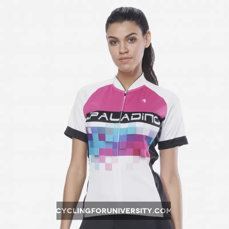 Pink Blue Mosaic Women's Cycling Short-sleeve Bike Jersey T-shirt Summer Spring Road Bike Wear Mountain Bike MTB Clothes Sports Apparel Top NO. 788