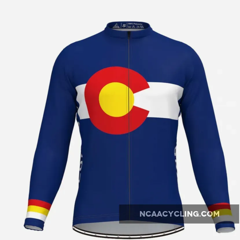 Colorado State Flag Men's Long Sleeve Cycling Jersey Outlet