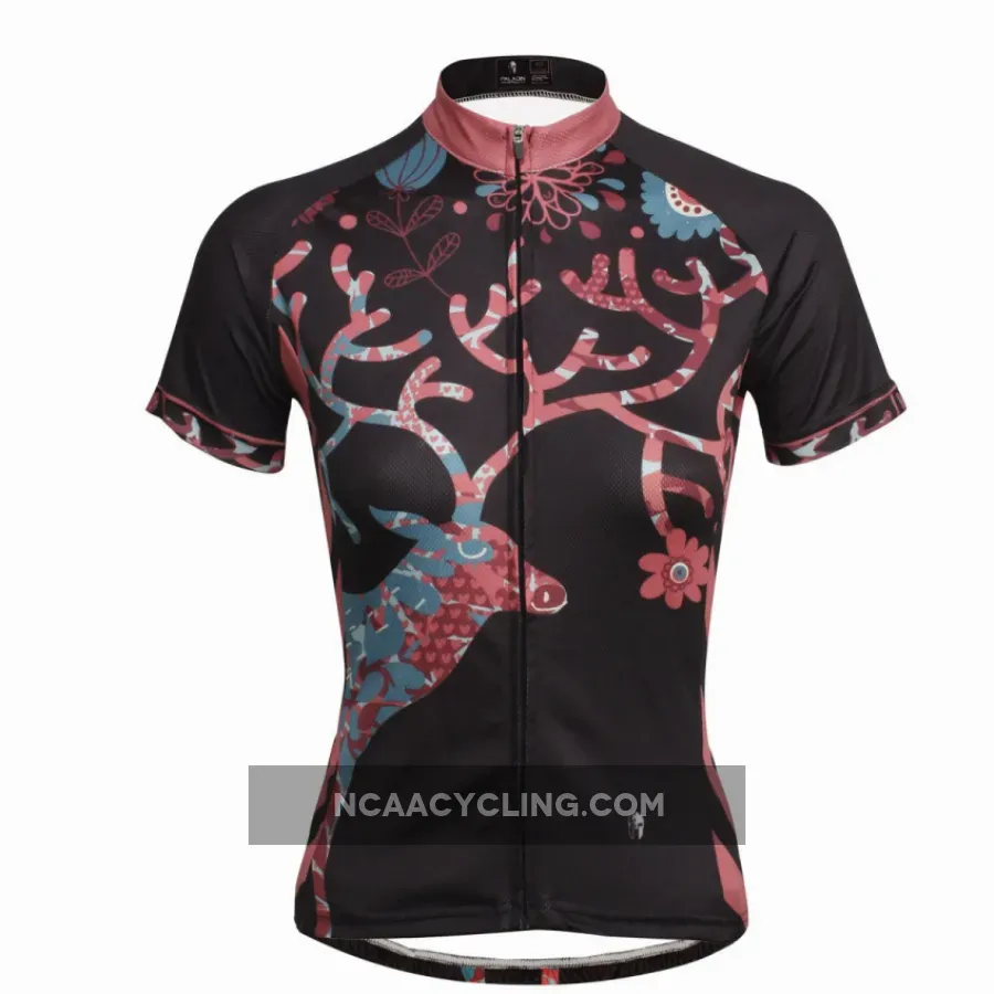 Ilpaladino Elk Night Woman's Cycling Short-sleeve Jersey Summer Sportswear Apparel Outdoor Sports Gear NO.642