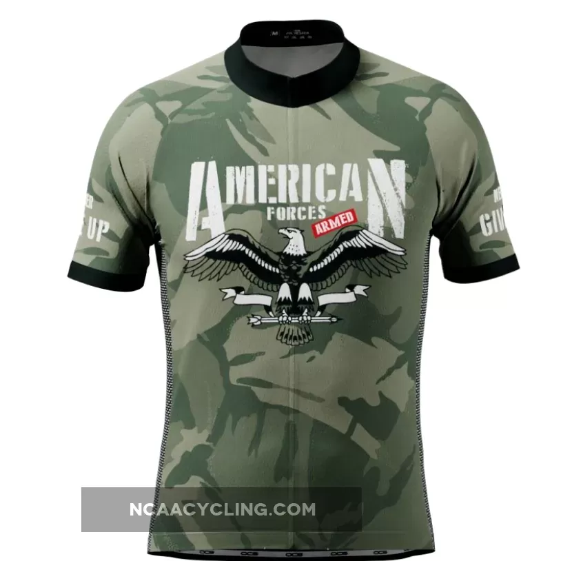 Men's American Armed Forces Short Sleeve Cycling Jersey, Military Cycling Jersey