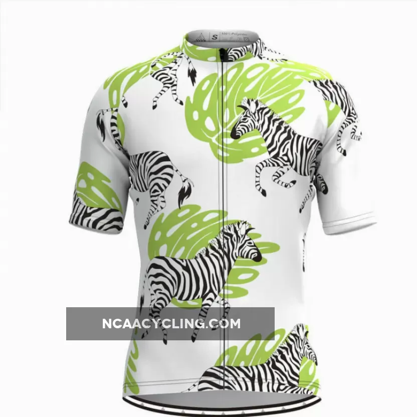 Men's Zebra Print Aloha Hawaiian Cycling Jersey