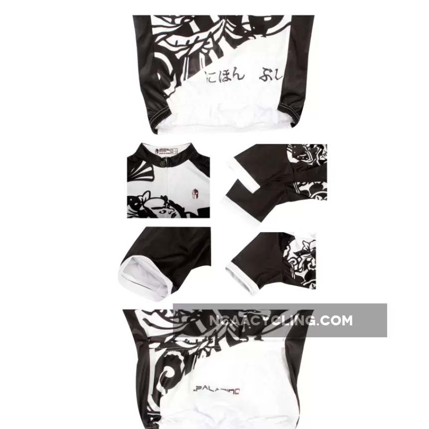 Traditional Japanese Samurai Cycling Black&White Jersey Men's Short-Sleeve Bicycling Summer Shirts NO.687