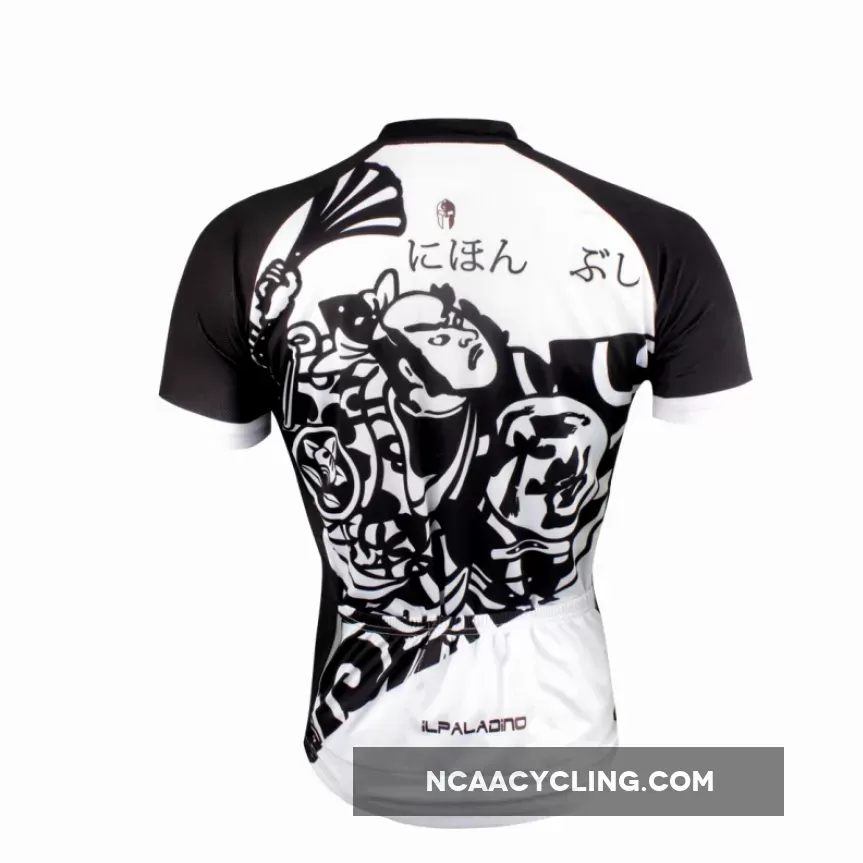 Traditional Japanese Samurai Cycling Black&White Jersey Men's Short-Sleeve Bicycling Summer Shirts NO.687