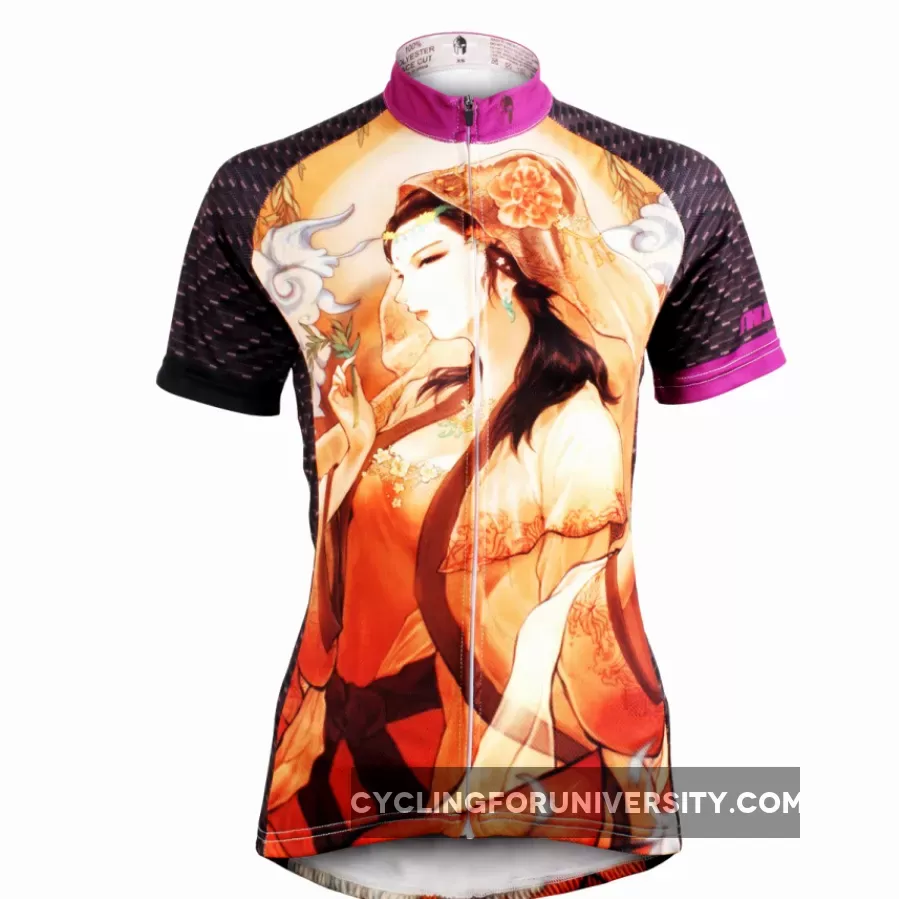 Ilpaladino Beautiful Girl Woman's Cycling Short-sleeve Jersey Summer Sportswear Apparel Outdoor Sports Gear NO.580