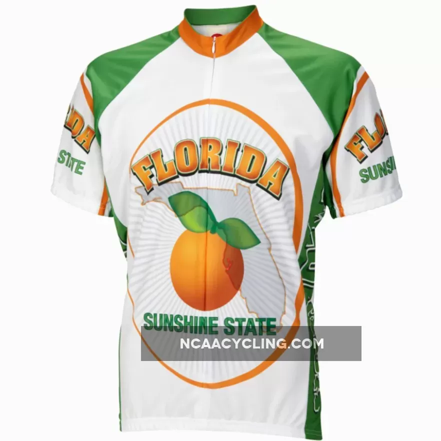 Florida The Sunshine State Short sleeve 16" zip men's cycling jersey