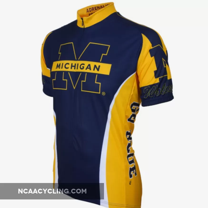 NCAA UM, U-M, U of M, UMich, University Of Michigan Wolverines Cycling Jerseys