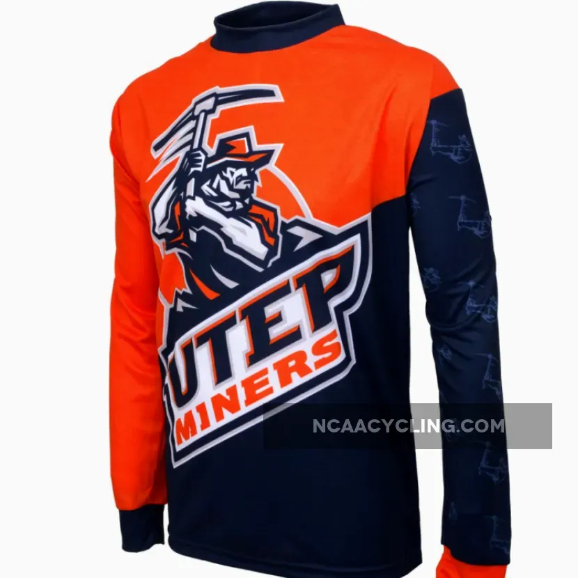 NCAA The University of Texas at El Paso UTEP Miners Mountain Long Sleeve Bike MTB Cycling Jerseys Z-1905453