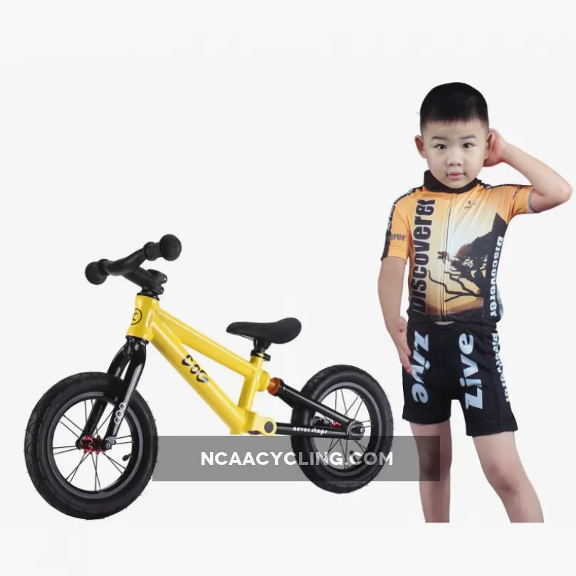 Children Boys' Girls' Cycling Jersey Set Short Sleeve With 3d Padded